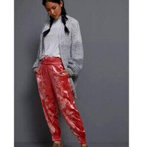 Anthropologie Crushed Velet Embroidered Jogger XL NEW with TAGS